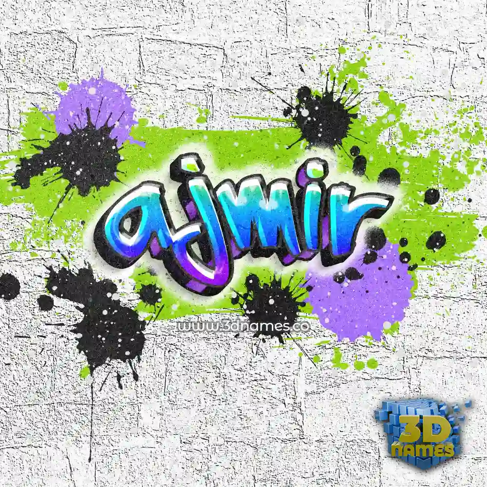 ajmir in Graffiti Grunge style - 3D name wallpaper