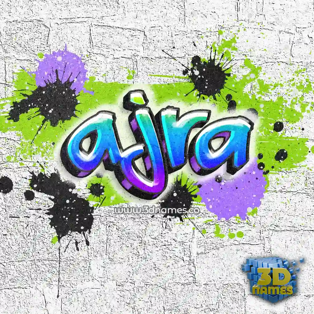 ajra in Graffiti Grunge style - 3D name wallpaper