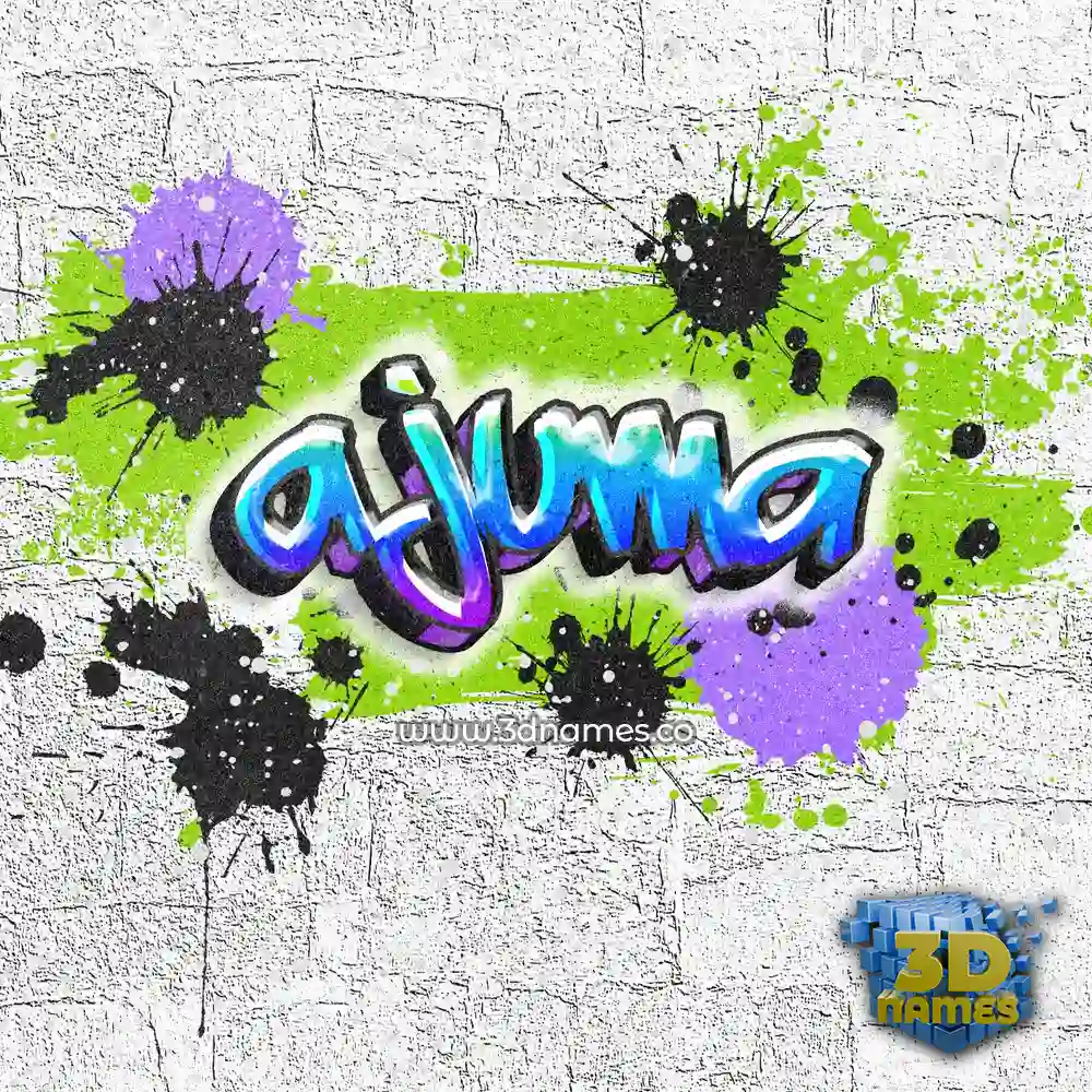 ajuma in Graffiti Grunge style - 3D name wallpaper