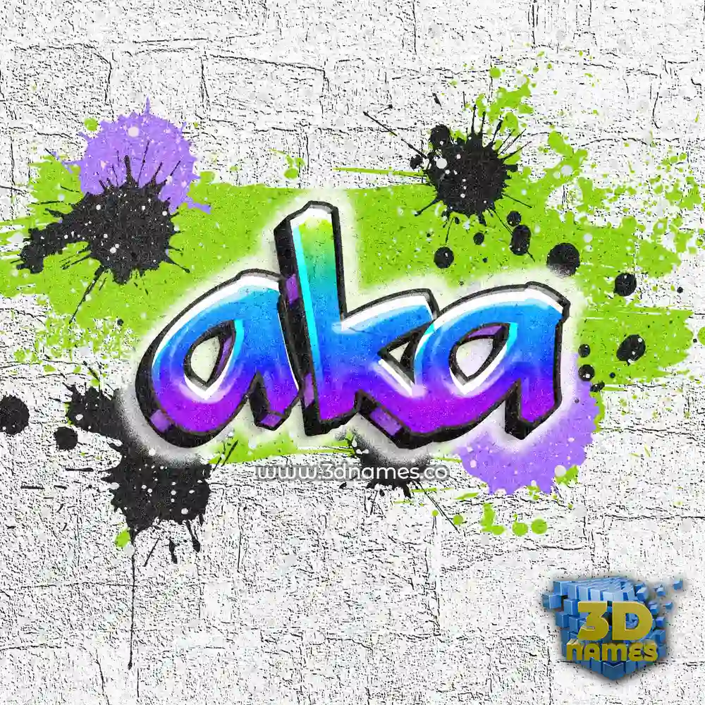 aka in Graffiti Grunge style - 3D name wallpaper