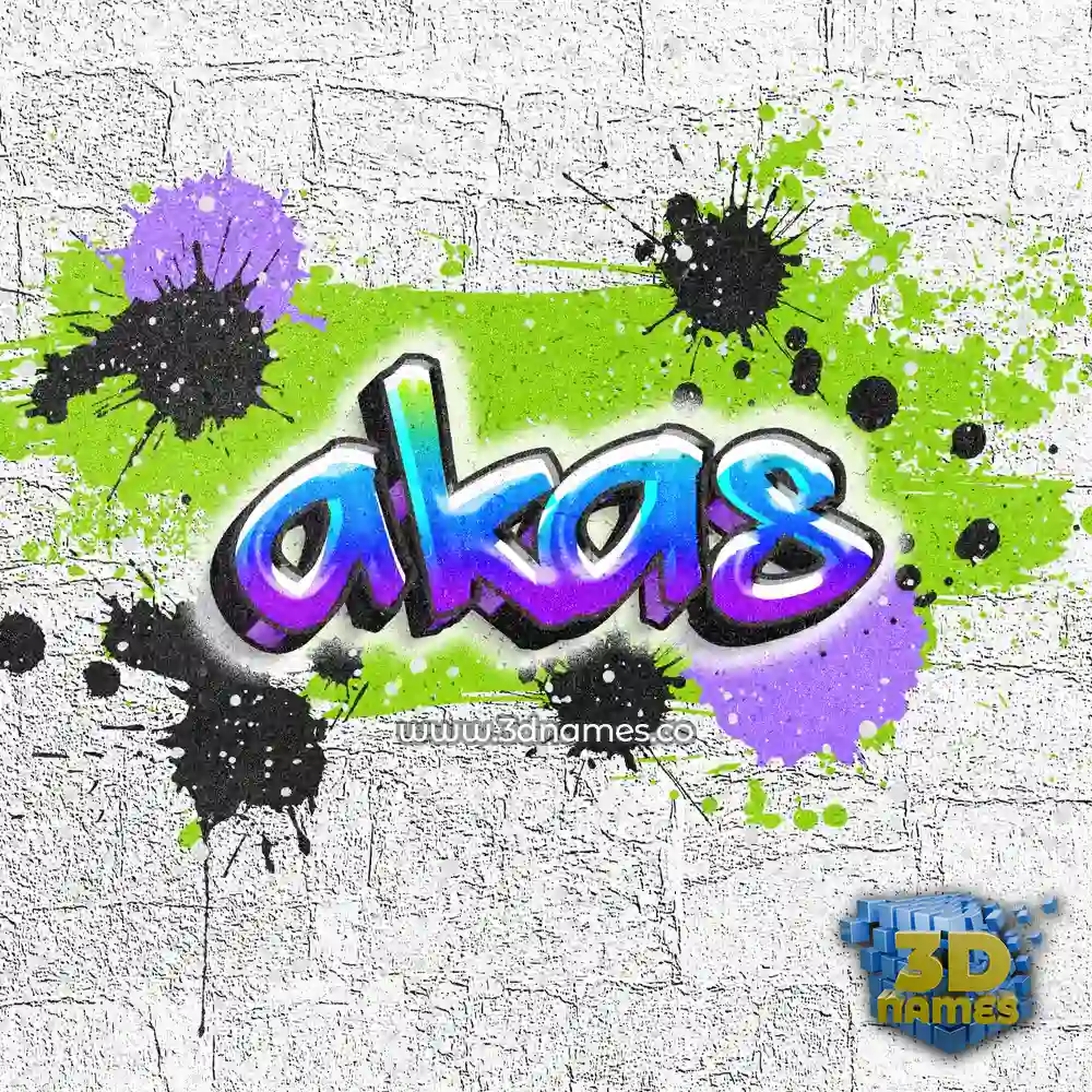 akas in Graffiti Grunge style - 3D name wallpaper