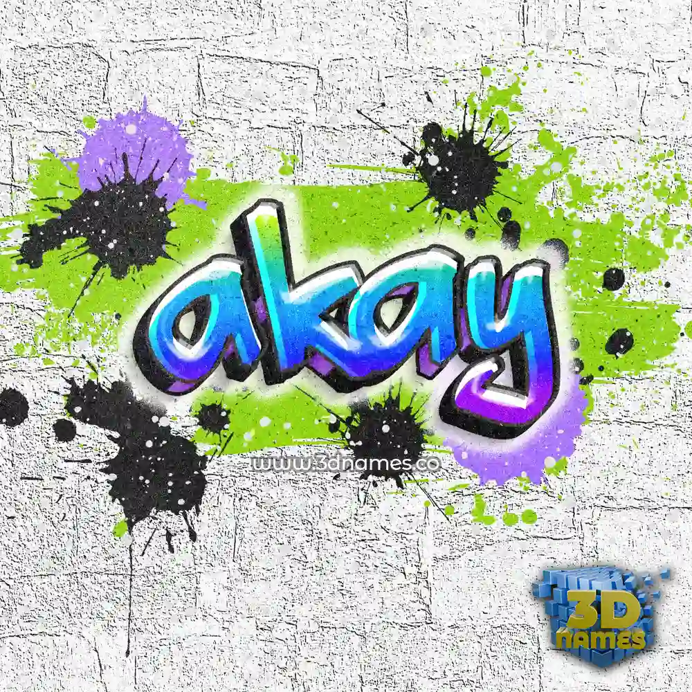 akay in Graffiti Grunge style - 3D name wallpaper