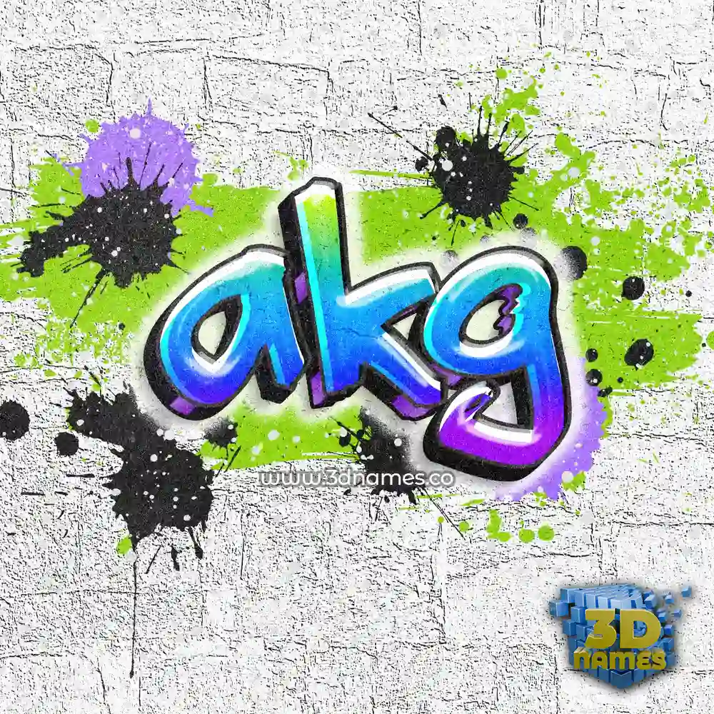 akg in Graffiti Grunge style - 3D name wallpaper