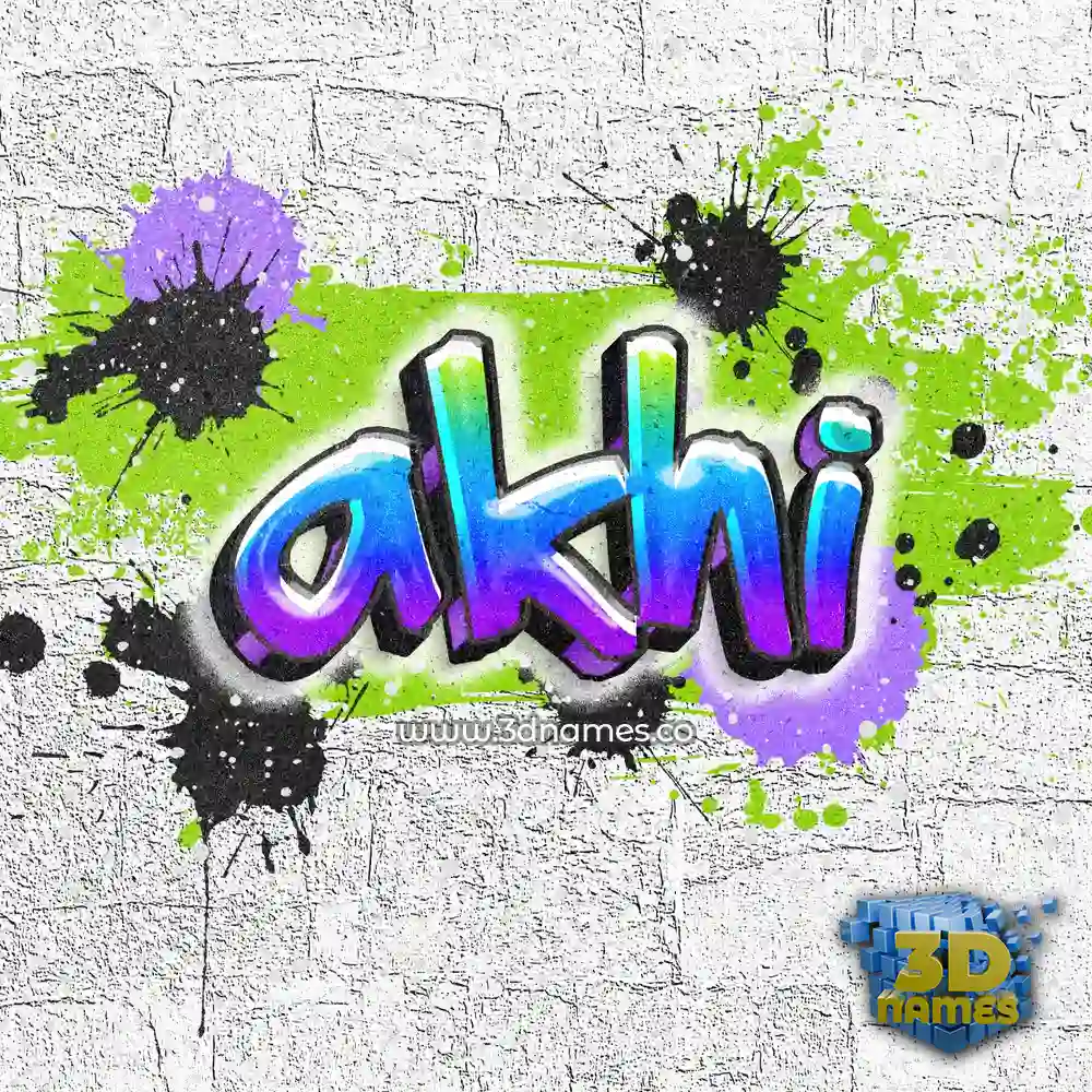 akhi in Graffiti Grunge style - 3D name wallpaper