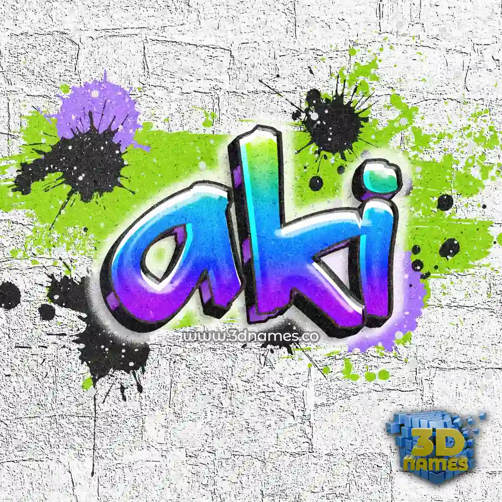 aki in Graffiti Grunge style - 3D name wallpaper