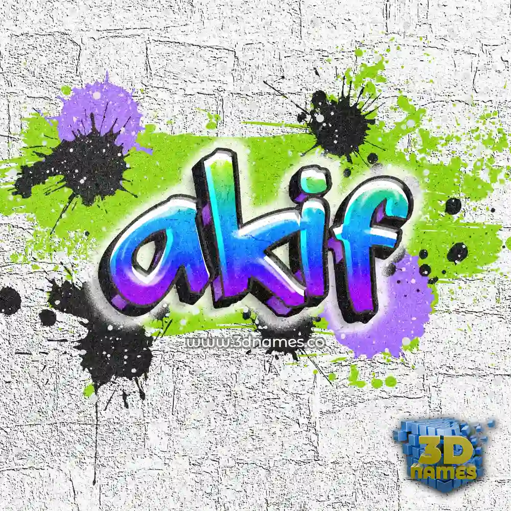 akif in Graffiti Grunge style - 3D name wallpaper