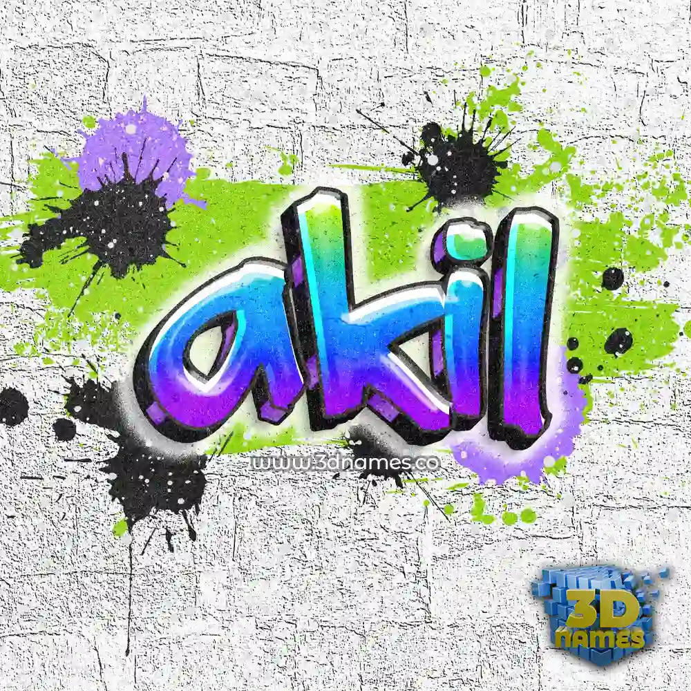 akil in Graffiti Grunge style - 3D name wallpaper