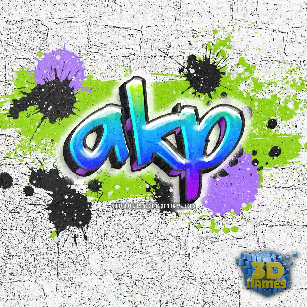 akp in Graffiti Grunge style - 3D name wallpaper