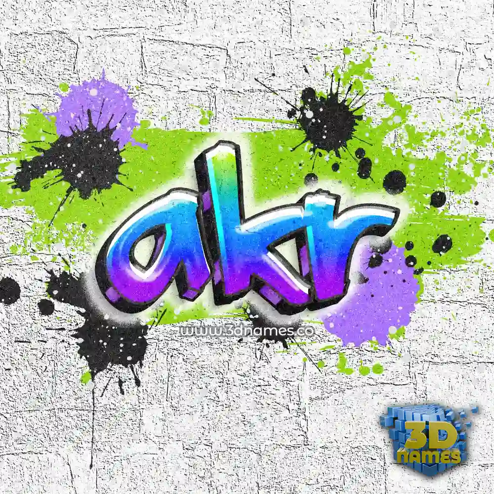 akr in Graffiti Grunge style - 3D name wallpaper