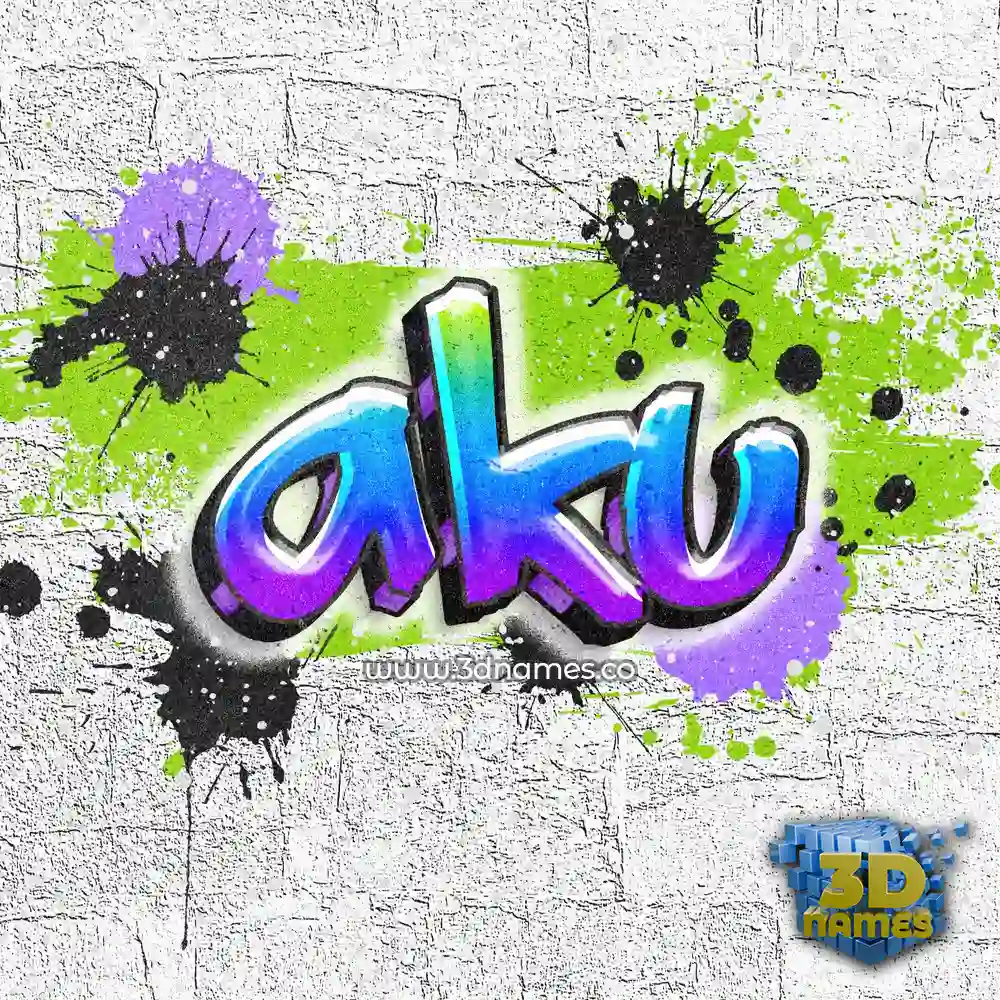 aku in Graffiti Grunge style - 3D name wallpaper