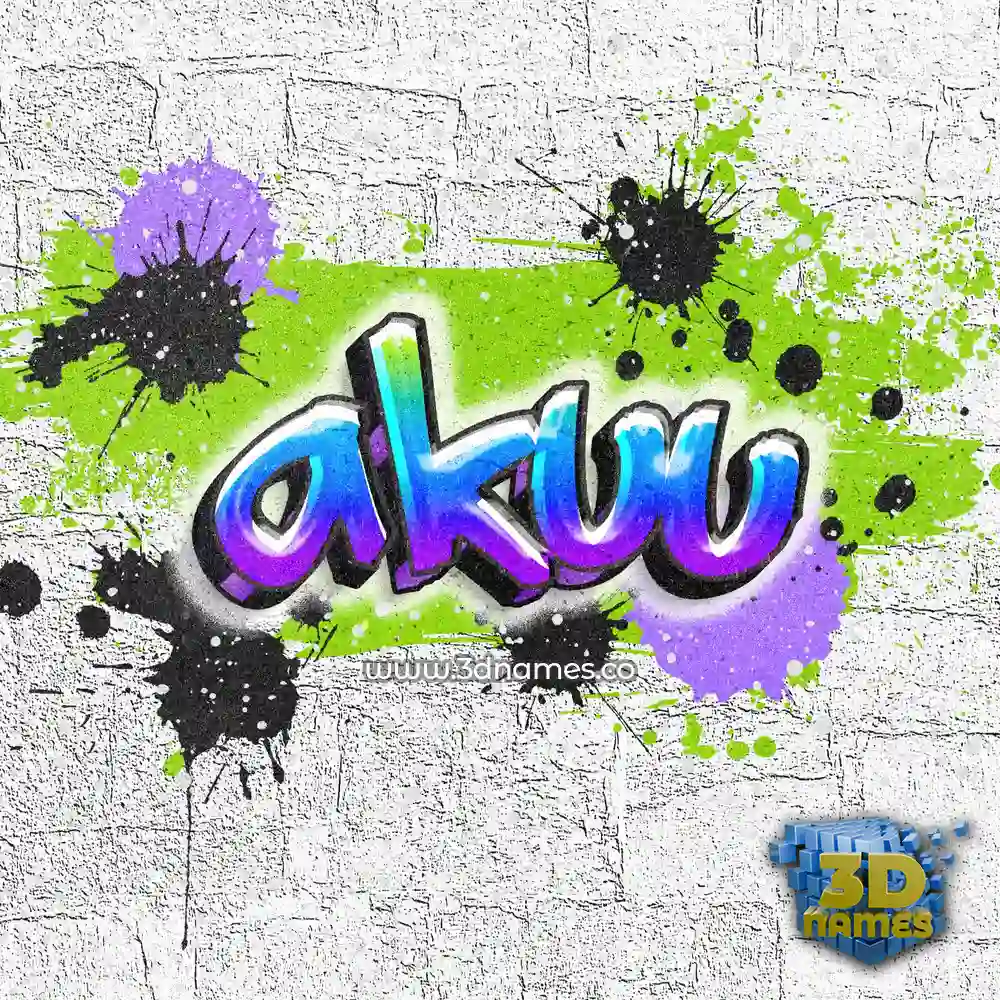 akuu in Graffiti Grunge style - 3D name wallpaper