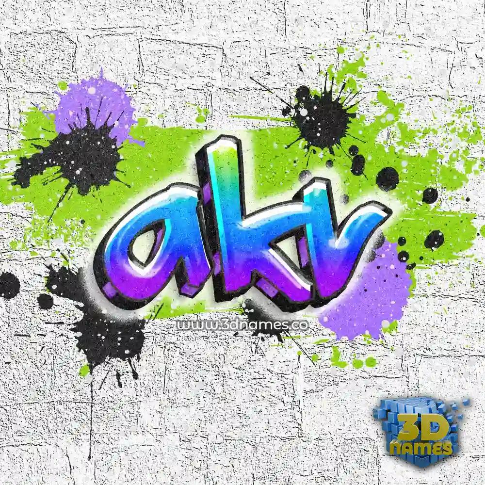 akv in Graffiti Grunge style - 3D name wallpaper