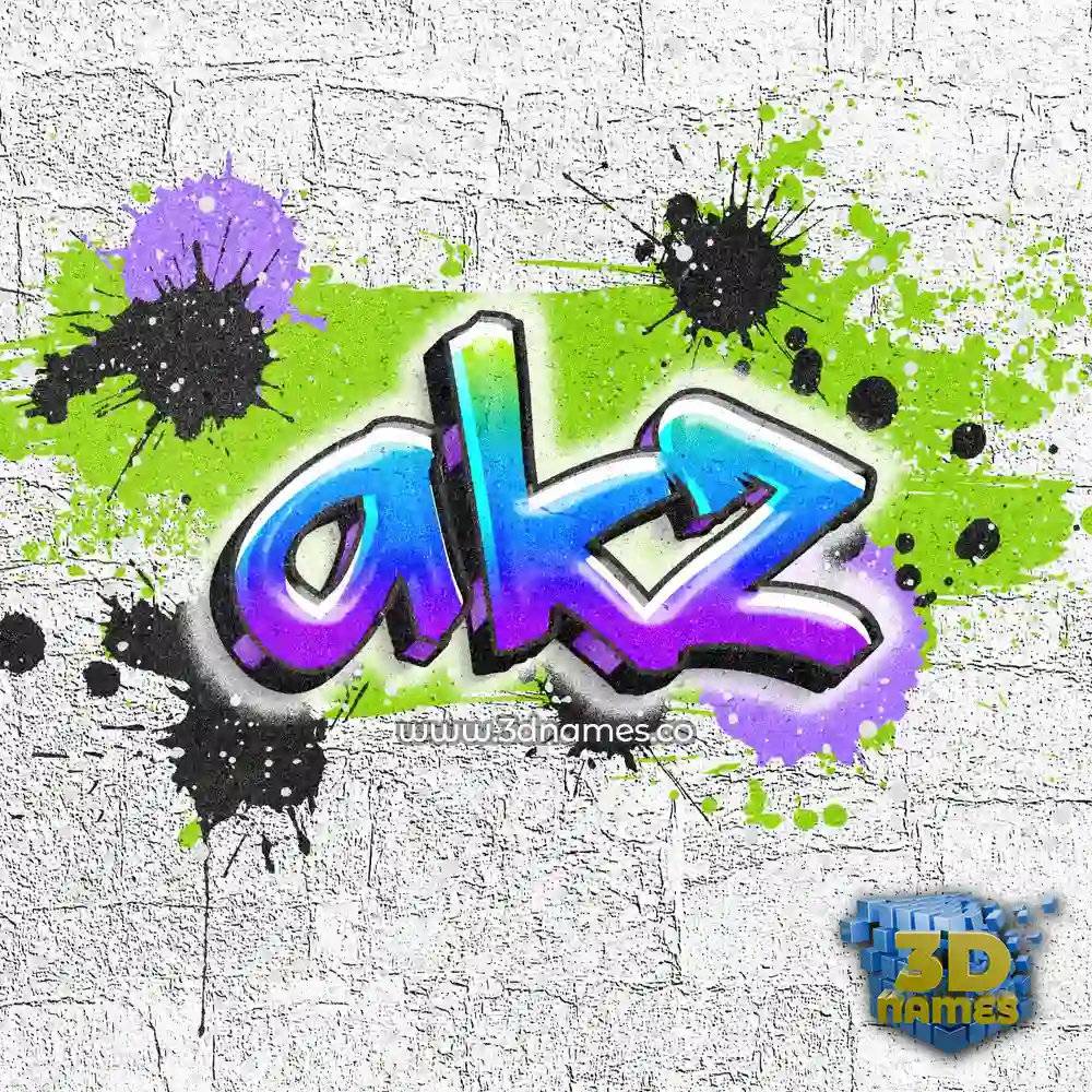 akz in Graffiti Grunge style - 3D name wallpaper