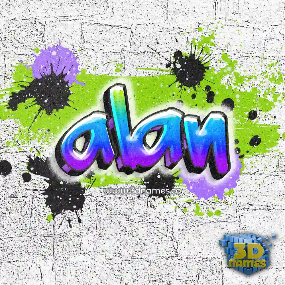 alan in Graffiti Grunge style - 3D name wallpaper