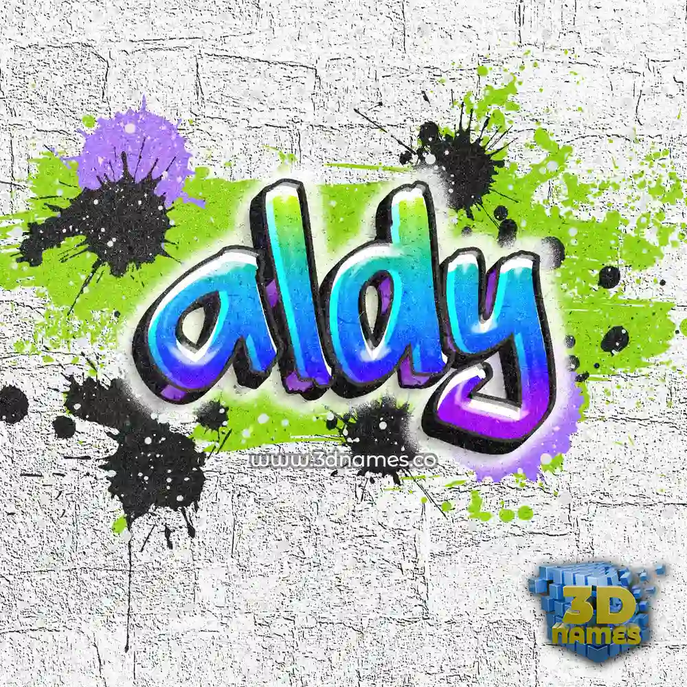aldy in Graffiti Grunge style - 3D name wallpaper