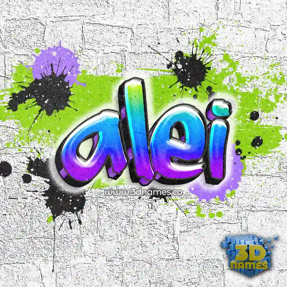 alei in Graffiti Grunge style - 3D name wallpaper