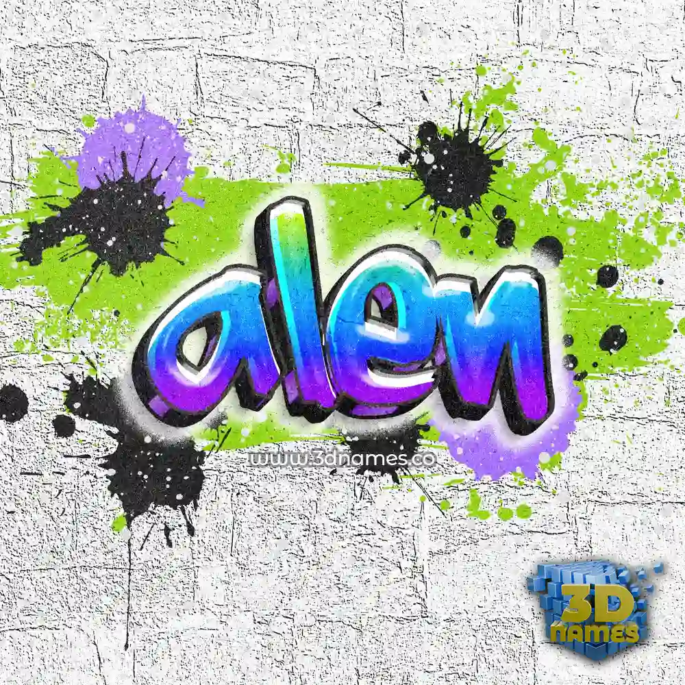 alen in Graffiti Grunge style - 3D name wallpaper
