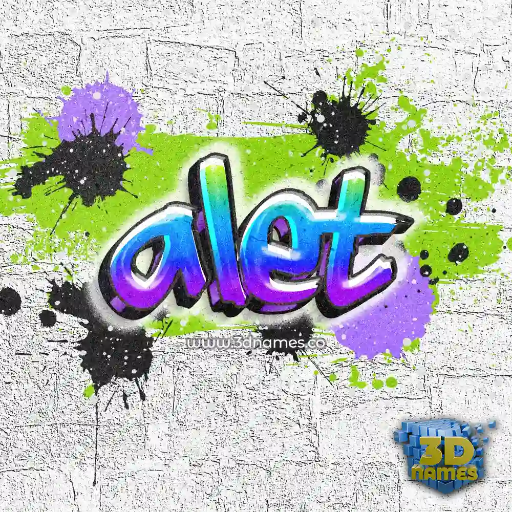 alet in Graffiti Grunge style - 3D name wallpaper