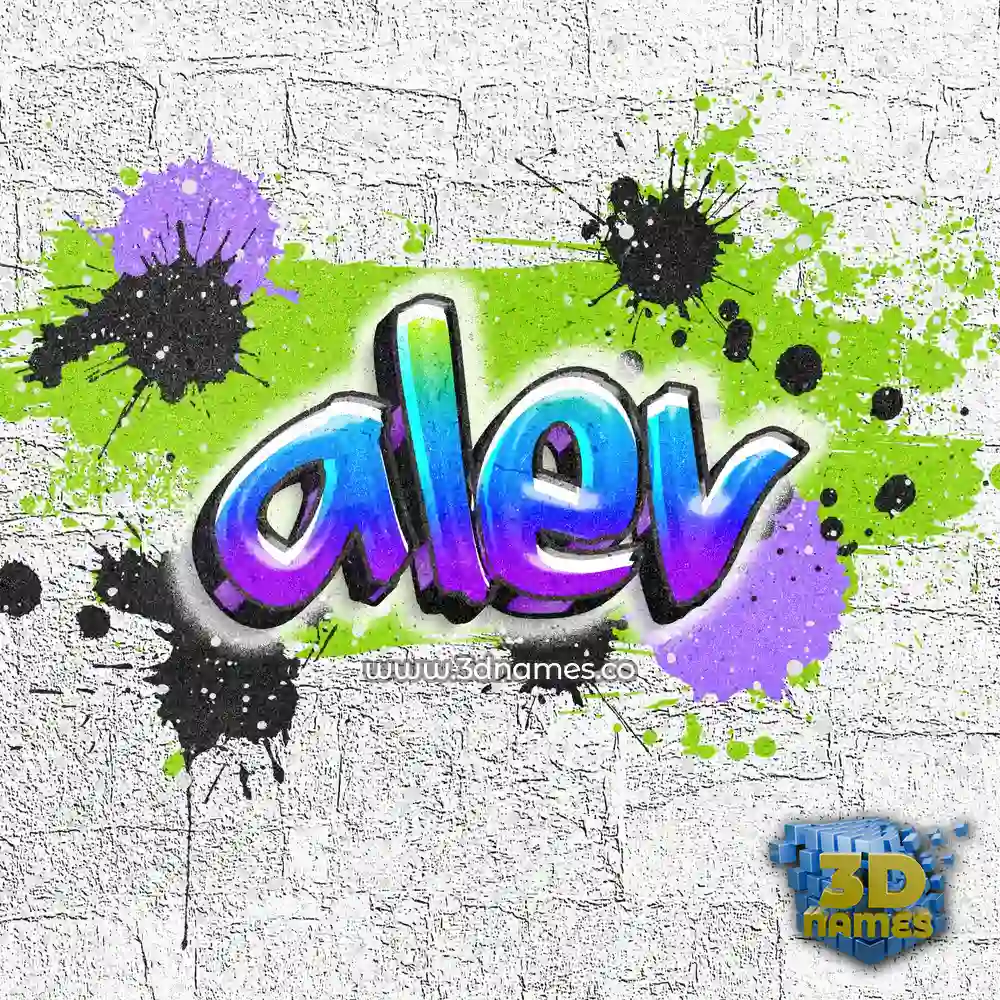alev in Graffiti Grunge style - 3D name wallpaper