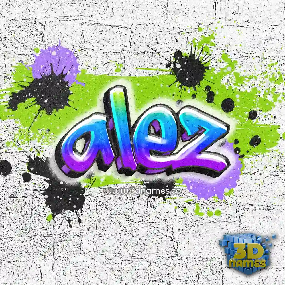 alez in Graffiti Grunge style - 3D name wallpaper