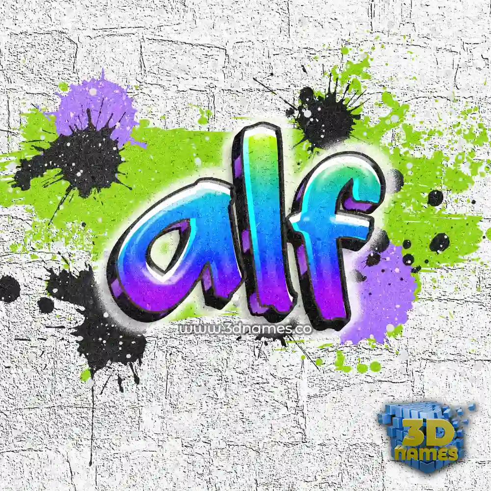 alf in Graffiti Grunge style - 3D name wallpaper