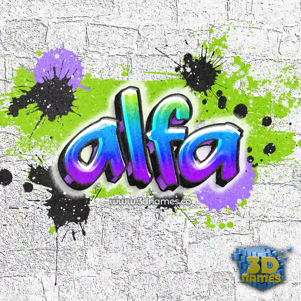 alfa in Graffiti Grunge style - 3D name wallpaper