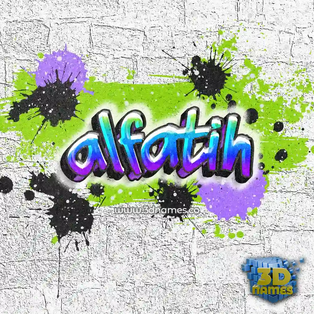 alfatih in Graffiti Grunge style - 3D name wallpaper