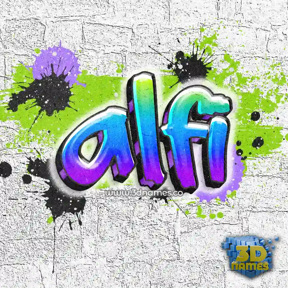 alfi in Graffiti Grunge style - 3D name wallpaper