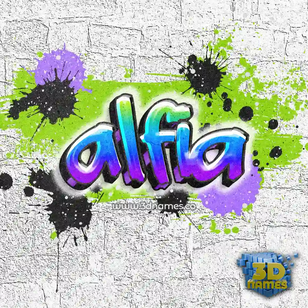 alfia in Graffiti Grunge style - 3D name wallpaper