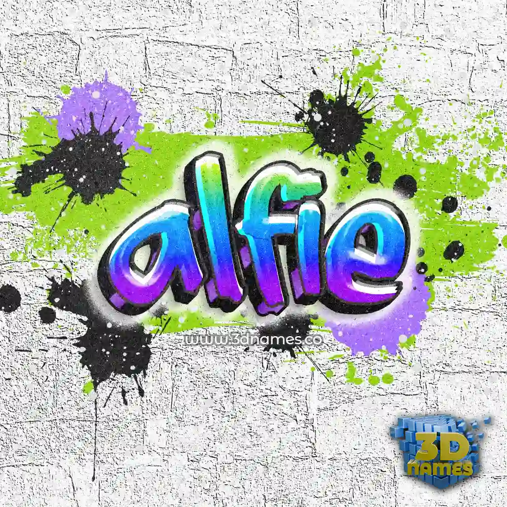 alfie in Graffiti Grunge style - 3D name wallpaper