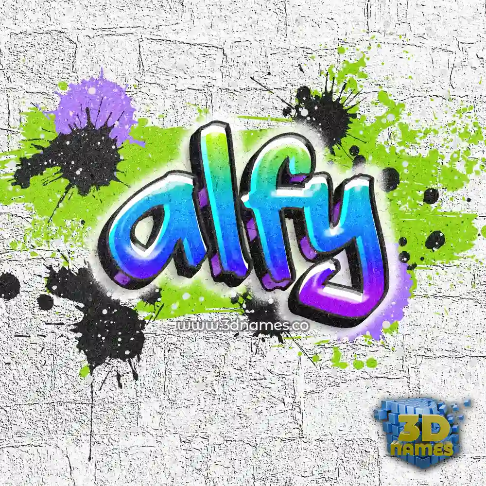 alfy in Graffiti Grunge style - 3D name wallpaper