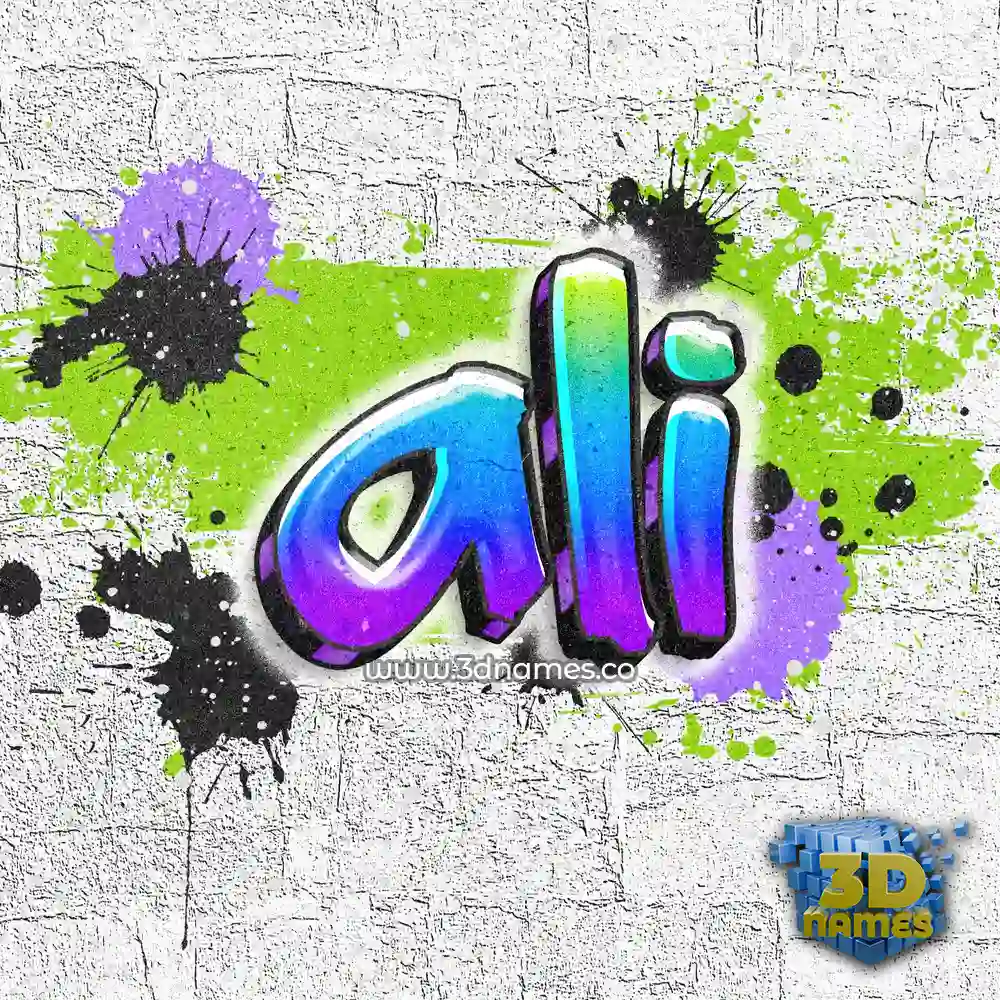 ali in Graffiti Grunge style - 3D name wallpaper