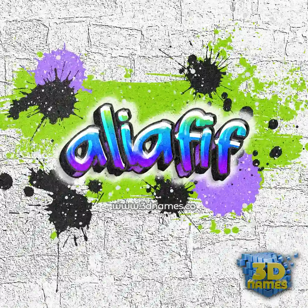 aliafif in Graffiti Grunge style - 3D name wallpaper