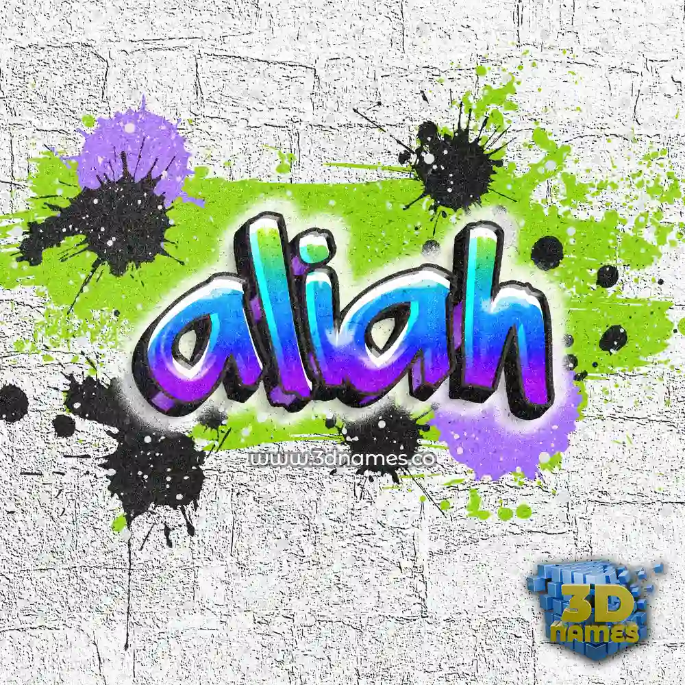 aliah in Graffiti Grunge style - 3D name wallpaper