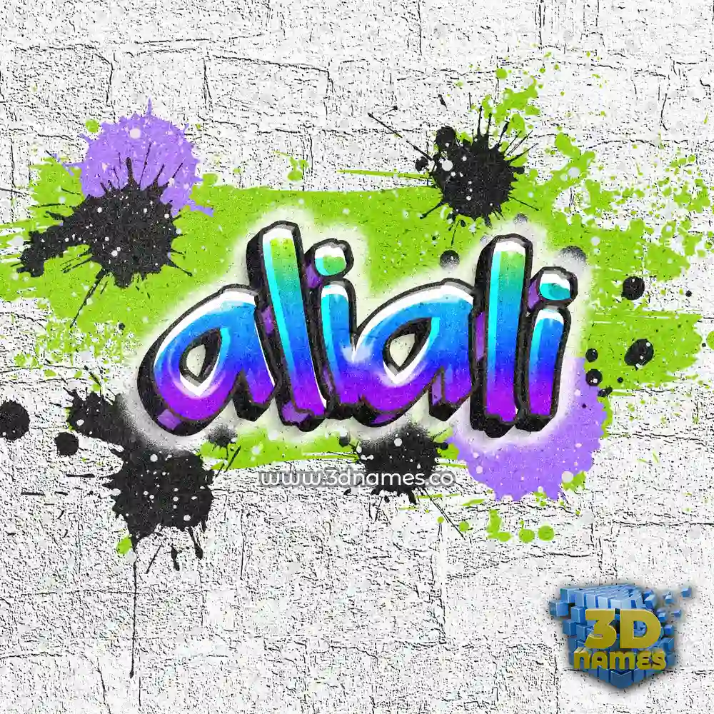 aliali in Graffiti Grunge style - 3D name wallpaper