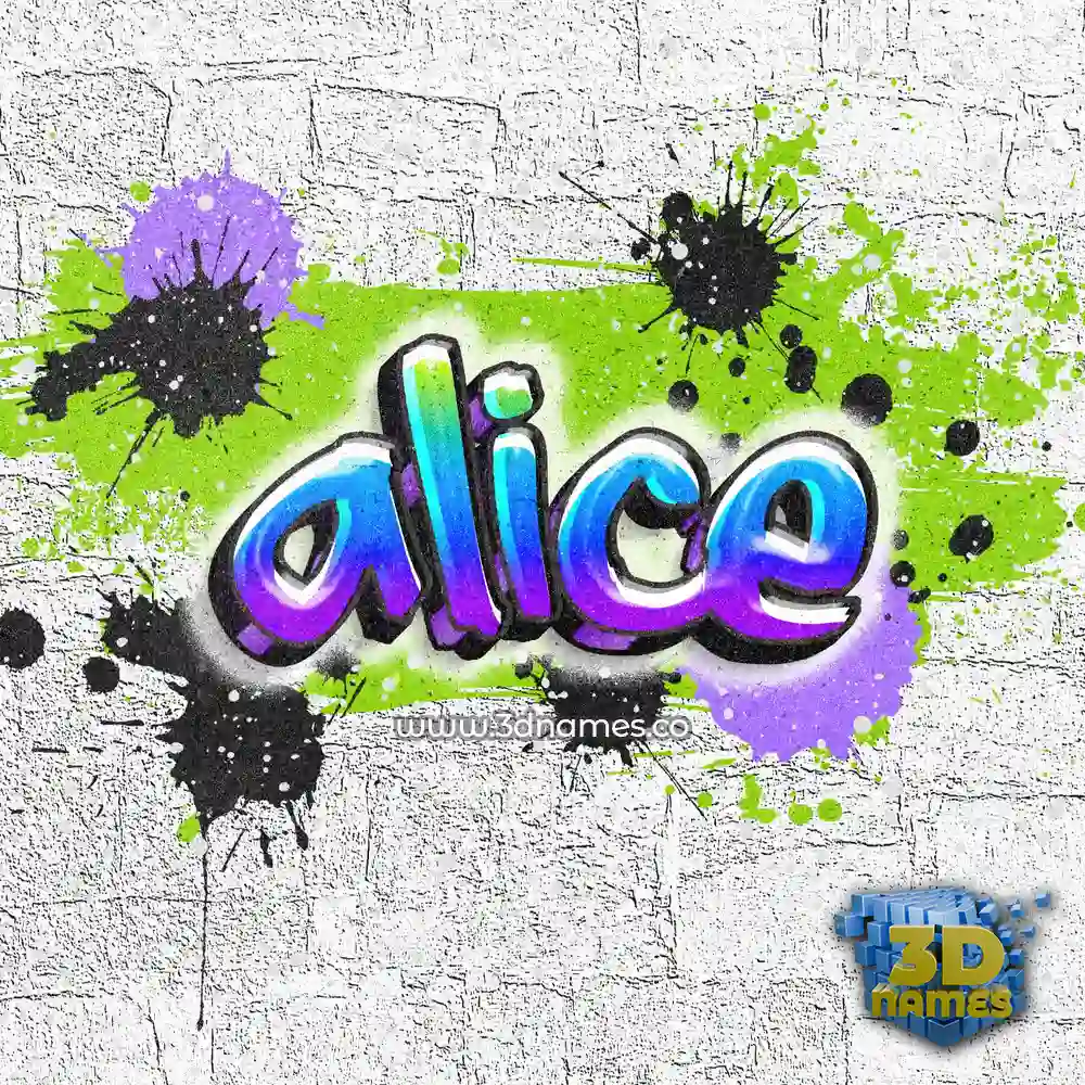 alice in Graffiti Grunge style - 3D name wallpaper
