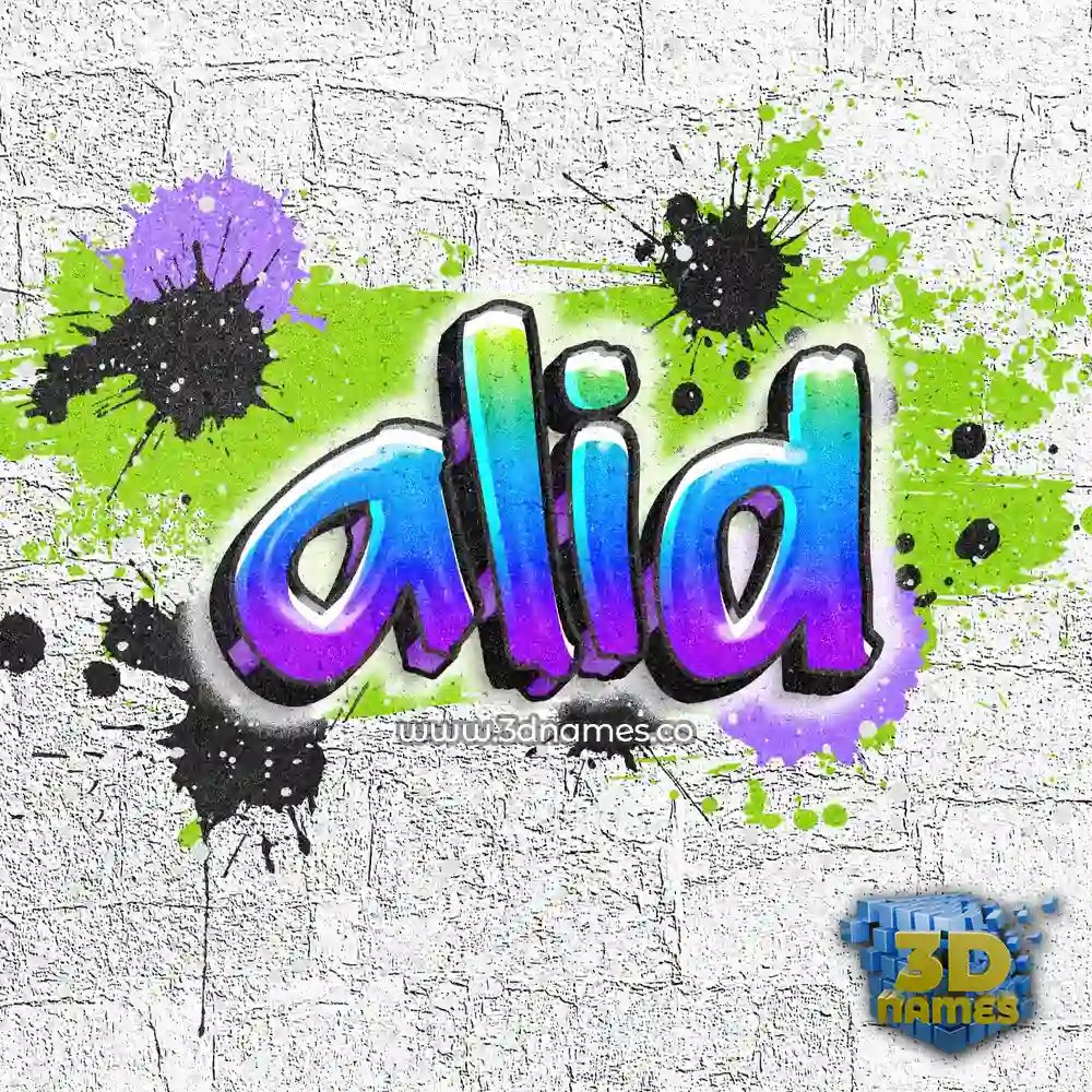 alid in Graffiti Grunge style - 3D name wallpaper