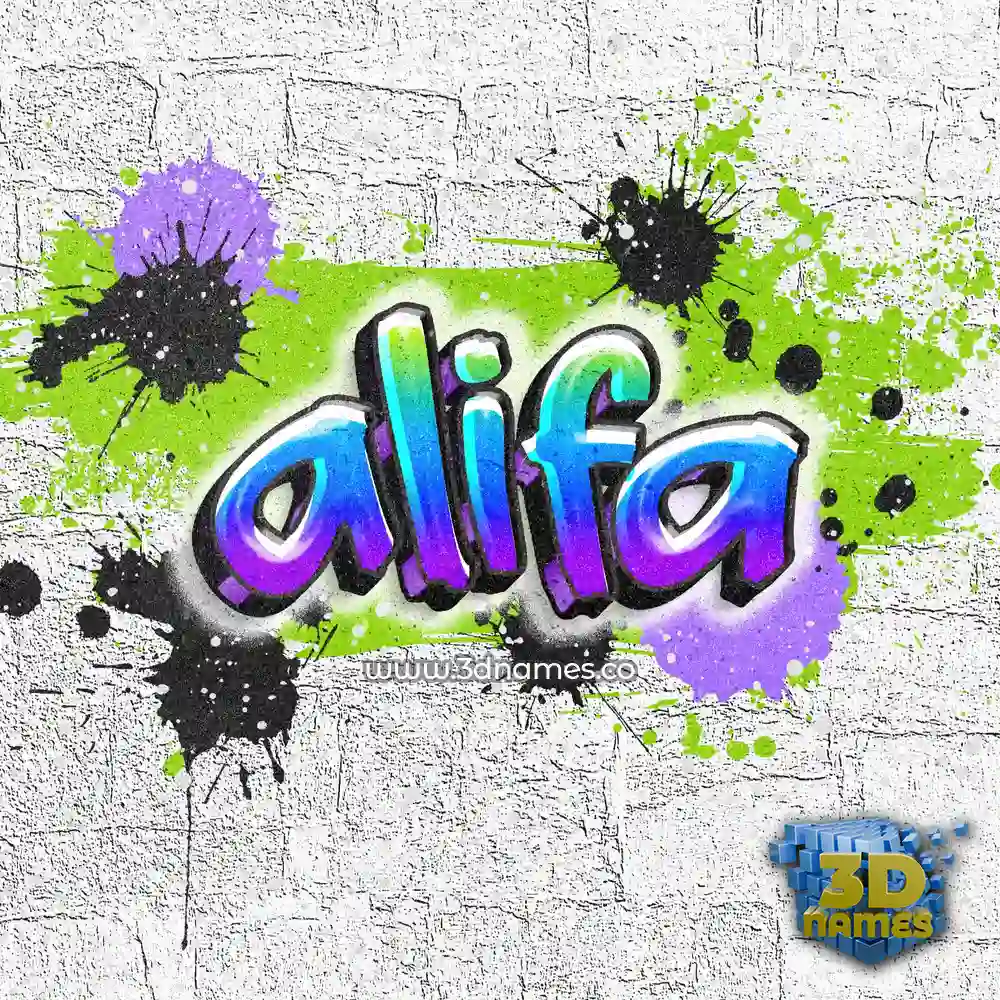 alifa in Graffiti Grunge style - 3D name wallpaper