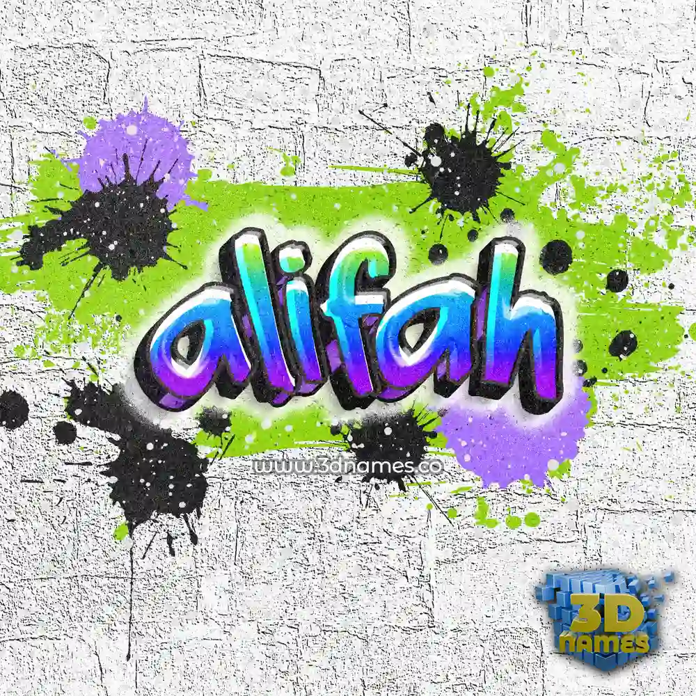 alifah in Graffiti Grunge style - 3D name wallpaper