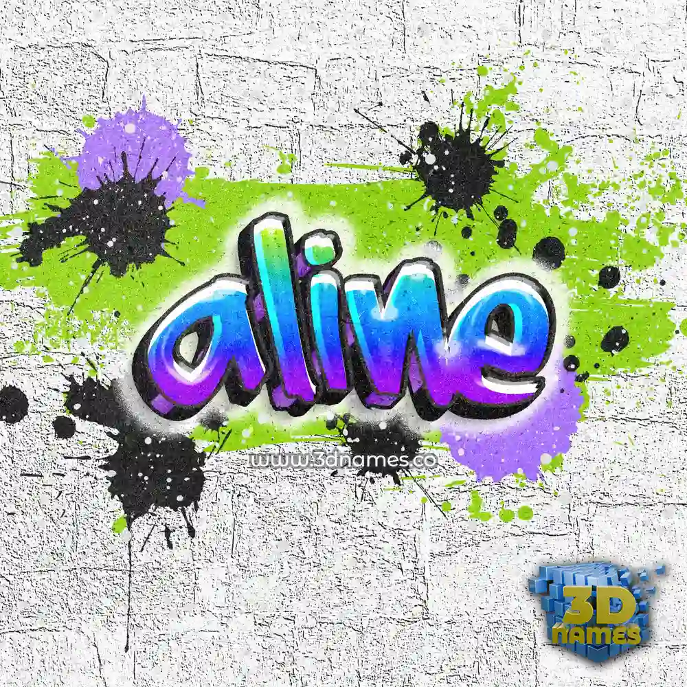 aline in Graffiti Grunge style - 3D name wallpaper