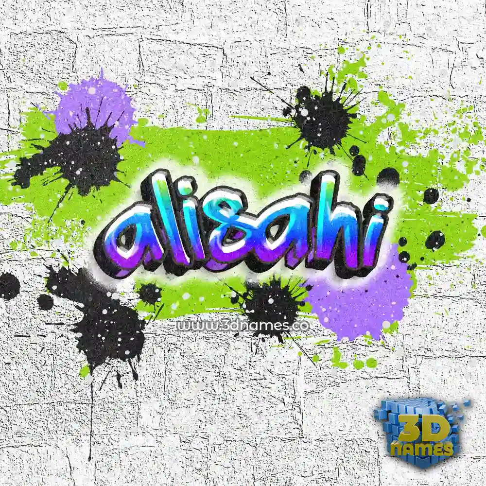 alisahi in Graffiti Grunge style - 3D name wallpaper
