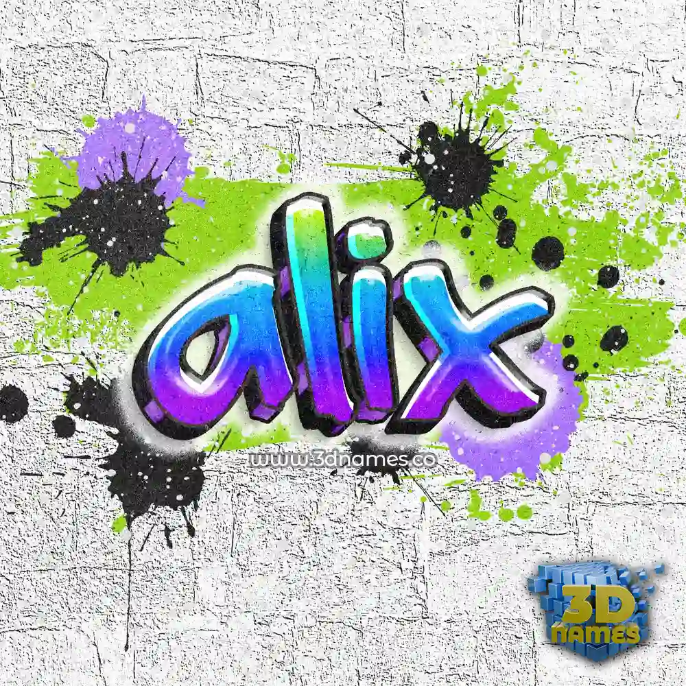 alix in Graffiti Grunge style - 3D name wallpaper