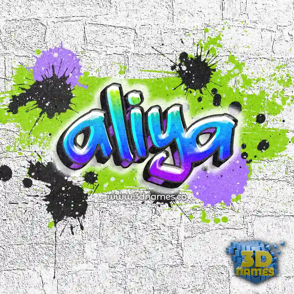 aliya in Graffiti Grunge style - 3D name wallpaper