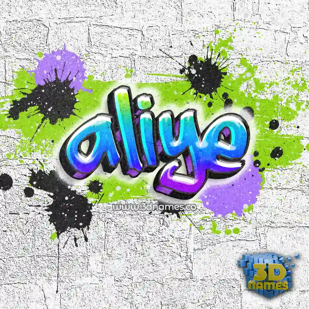 aliye in Graffiti Grunge style - 3D name wallpaper