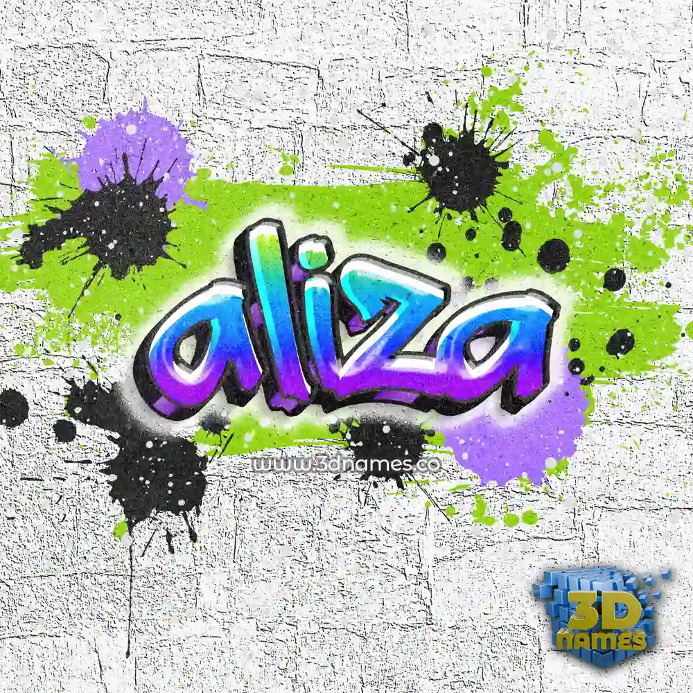 aliza in Graffiti Grunge style - 3D name wallpaper
