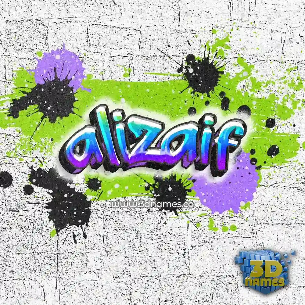 alizaif in Graffiti Grunge style - 3D name wallpaper