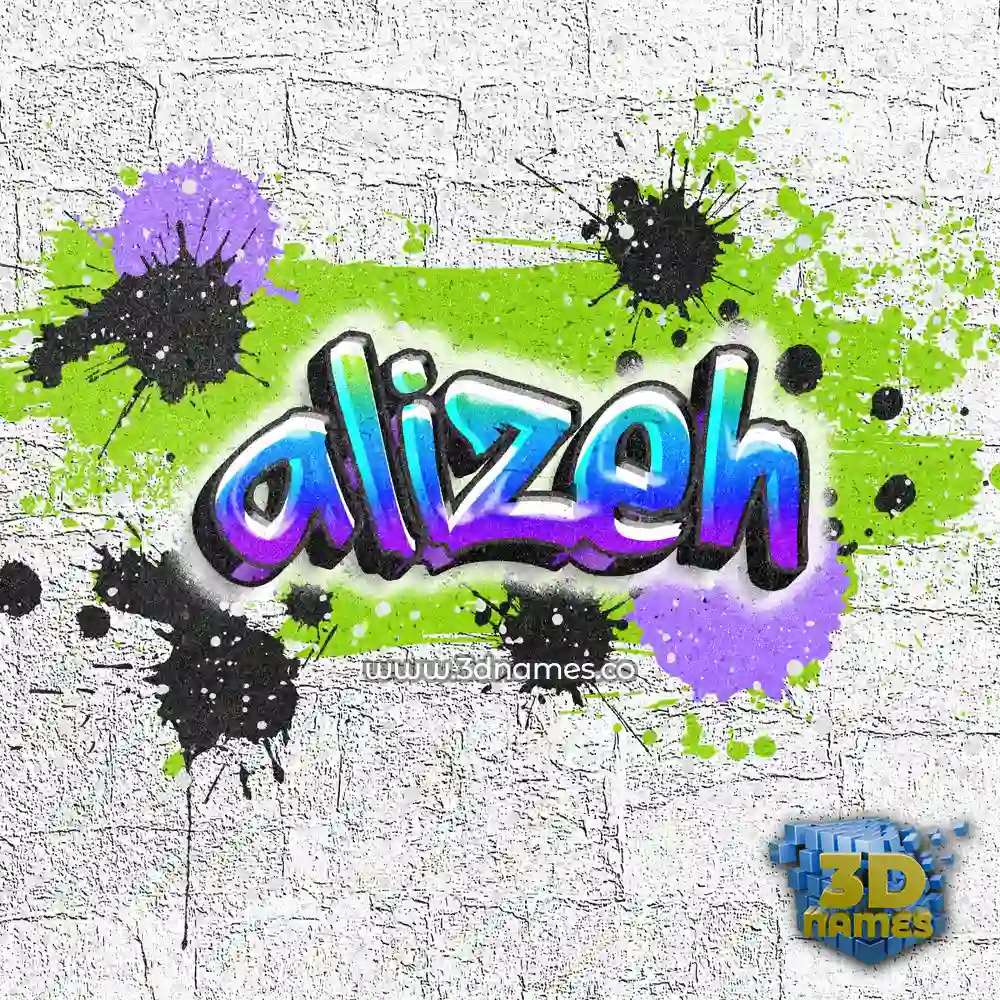alizeh in Graffiti Grunge style - 3D name wallpaper