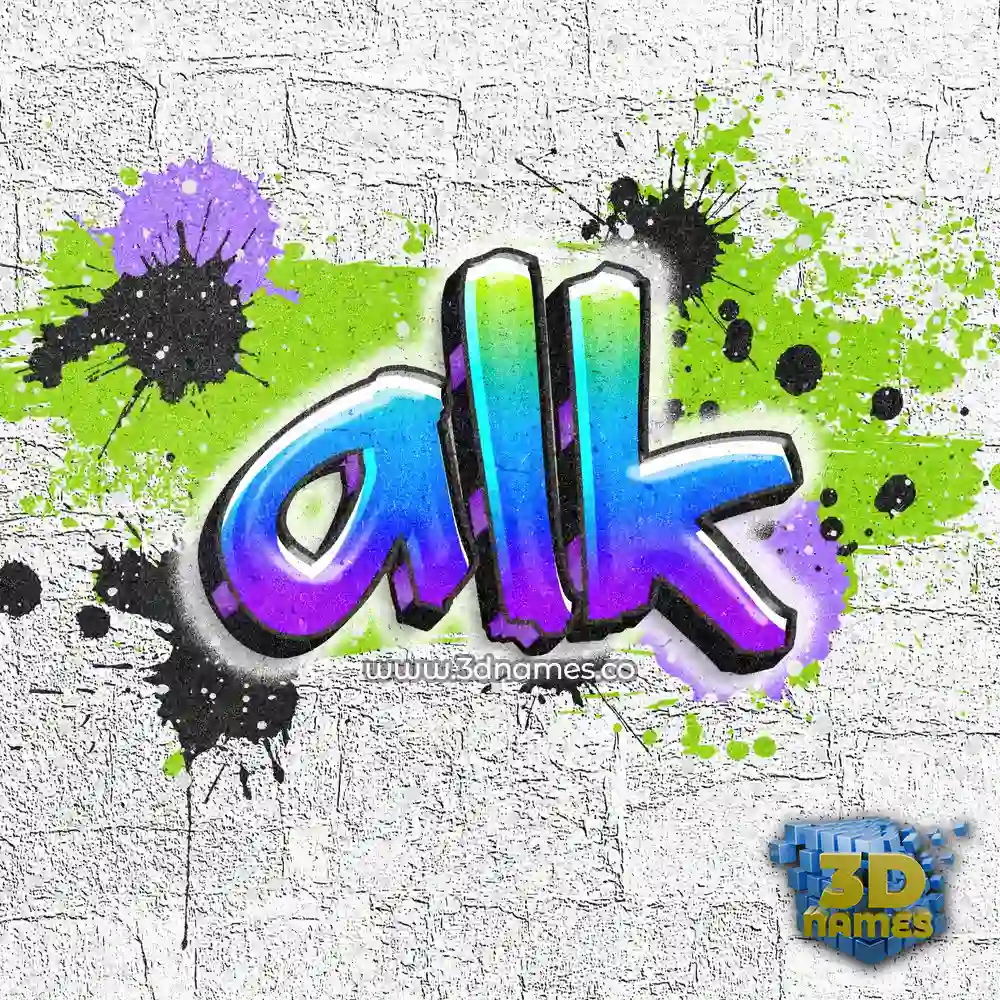 alk in Graffiti Grunge style - 3D name wallpaper