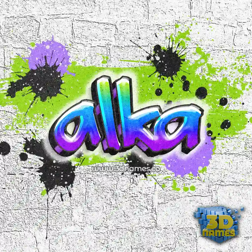 alka in Graffiti Grunge style - 3D name wallpaper