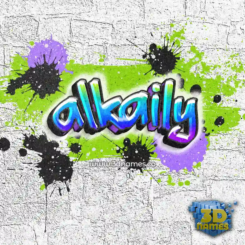 alkaily in Graffiti Grunge style - 3D name wallpaper